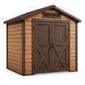 Abri de jardin en bois massif brun foncé avec toit à deux pentes 250x300x210 cm