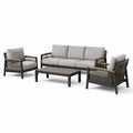 Ensemble de mobilier extérieur en aluminium et corde avec coussins gris