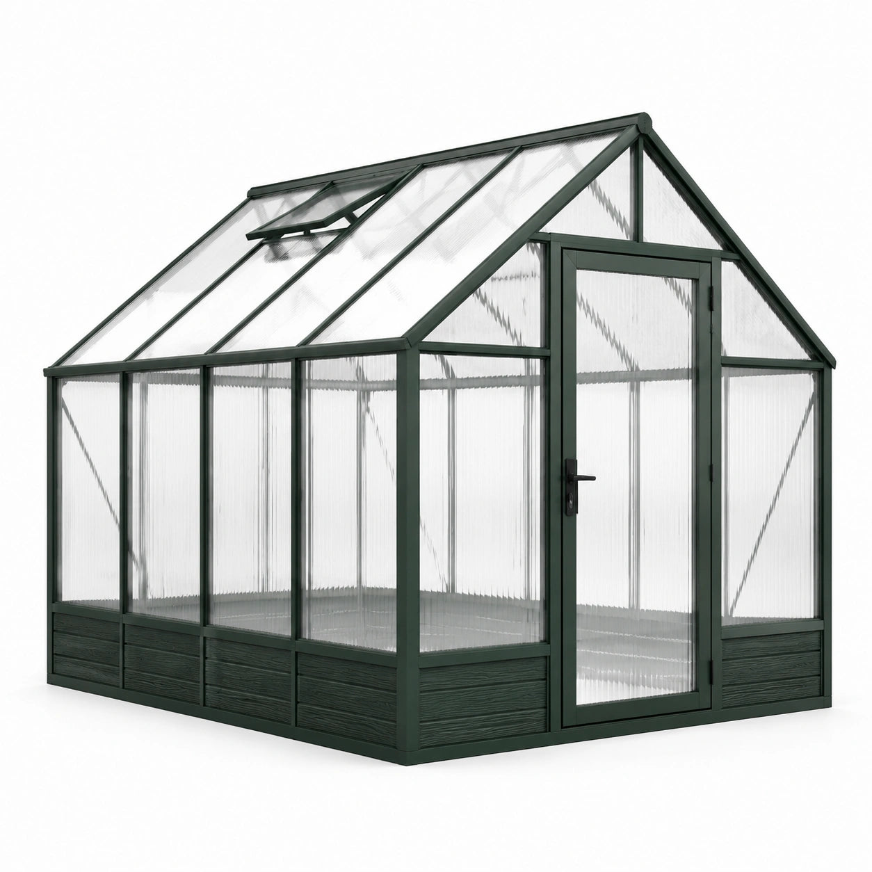 Serre en Polycarbonate et Aluminium avec Base Renforcée Vert 250x190x195cm