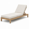 Chaise longue en bois avec coussins en polyester beige