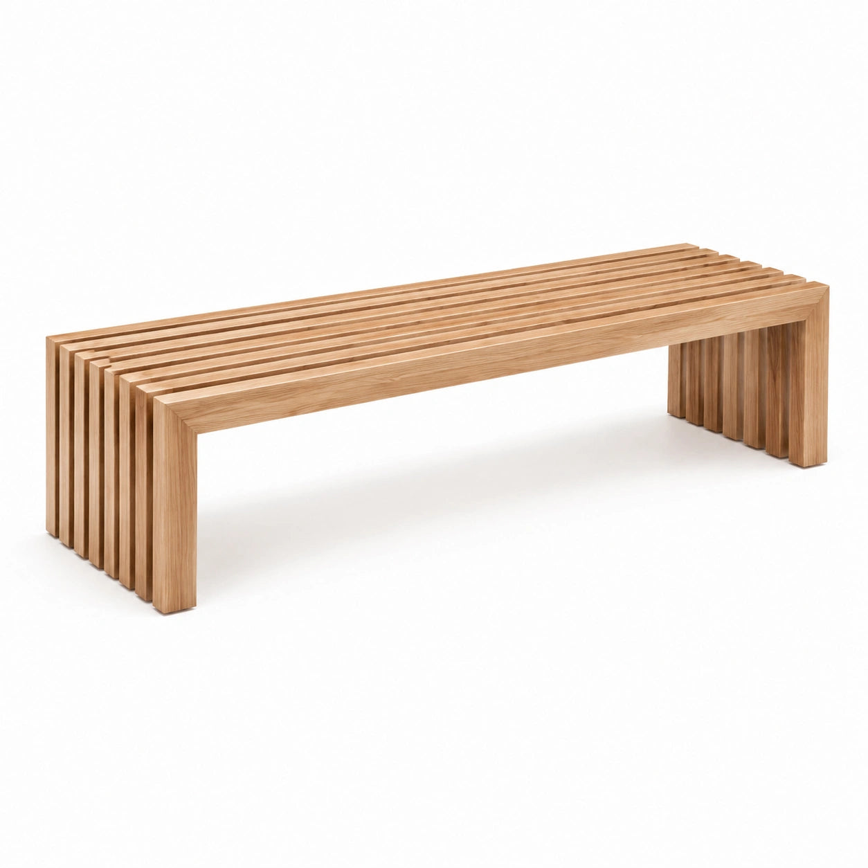 Banc en bois de chêne à lattes 180x35x45 cm