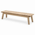Banc en bois avec lattes 150 cm naturel