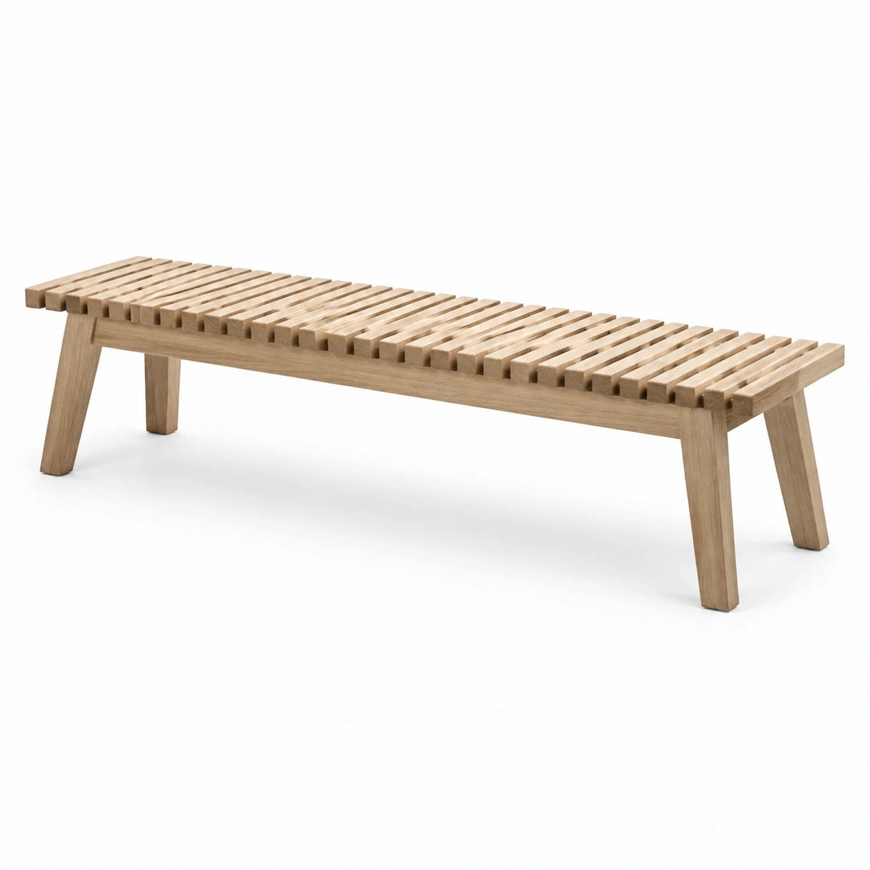 Banc en bois avec lattes 150 cm naturel