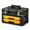 Boîte à outils en plastique ABS noir et jaune avec tiroirs