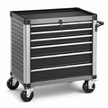 Chariot à outils en métal avec 6 tiroirs en acier noir