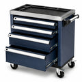 Chariot à outils en métal bleu 5 tiroirs avec roulettes pivotantes