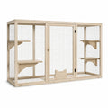 Enclos pour chat en bois et métal galvanisé 180x70x105 cm