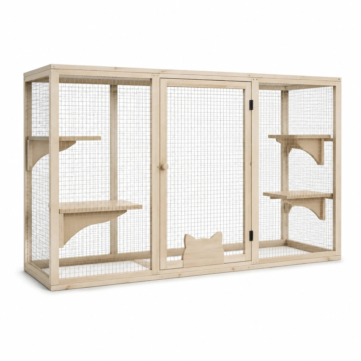 Enclos pour chat en bois et métal galvanisé 180x70x105 cm